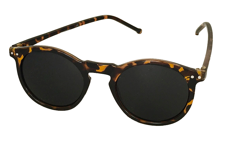 Rund skildpadde brun solbrille med mÃ¸rk glas
