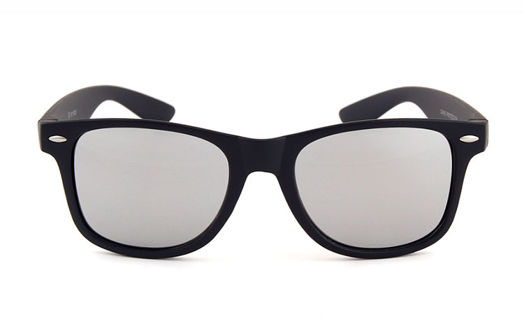 Zwarte Wayfarer met spiegelglas - sunlooper.be - billede 2