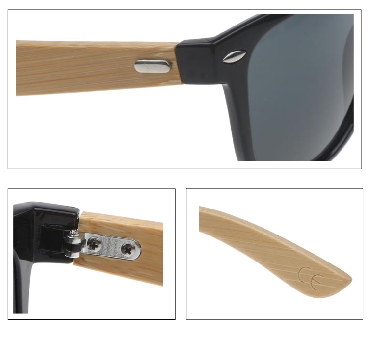 Wayfarer zonnebril met bamboe montuur - sunlooper.be - billede 2