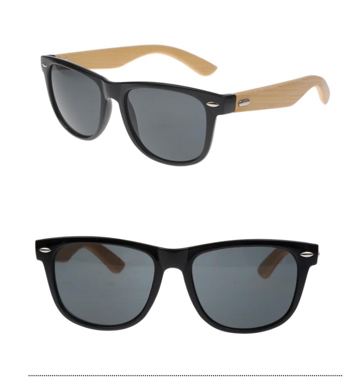 Wayfarer zonnebril met bamboe montuur - sunlooper.be - billede 3