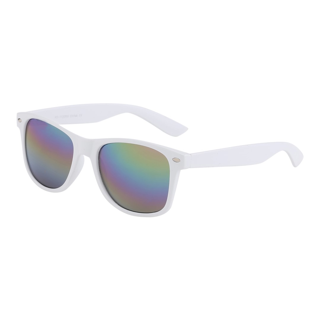 Witte wayfarer met spiegelglas - Design nr. 3041