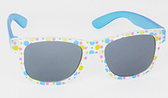 Solbrille til bÃ¸rn i mat med blÃ¥ stÃ¦nger - Design nr. 3097